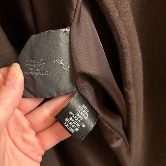 Women’s Sonoma Brown Wool Button Jacket, Size L / Large - Picture 9 of 13